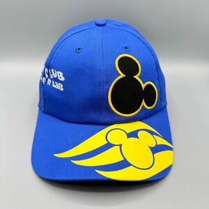 Disney Cruise Line Hat Adult Blue Yellow Mickey Oceaneer Club Adjustable Cap‎